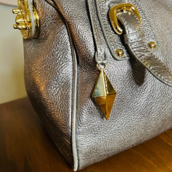 Steve Madden Pewter Metallic "Doctor Bag" with Gold hardware - Picture 4 of 12